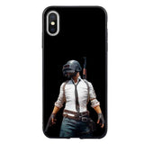 PUBG Black Soft silicone back Case Phone Cover For iPhone X