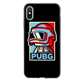 PUBG Black Soft silicone back Case Phone Cover For iPhone X